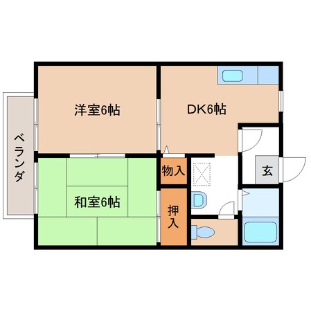 平端駅 徒歩9分 2階の物件間取画像